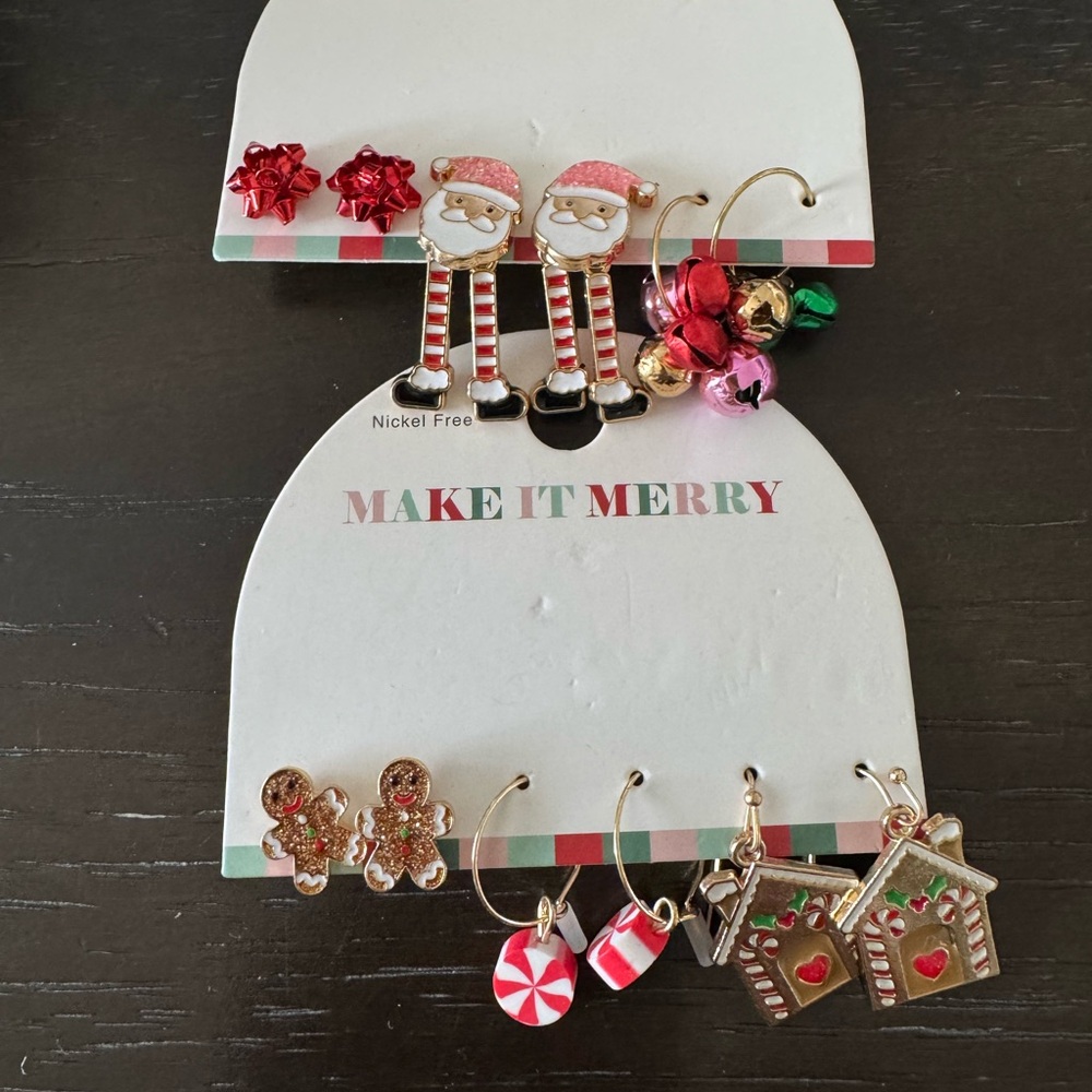 Target Festive Holiday Earrings Set - Red, Green, Gold